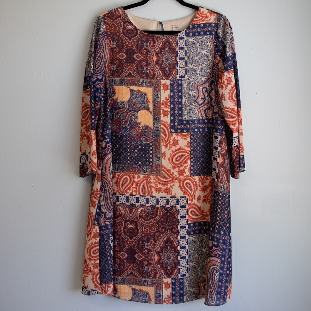 Cremieux patchwork print tunic dress-8
